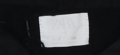 Girls UK Size 7 Years Zara Black Pullover Hoodie