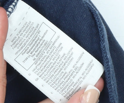 Reebok Women's Navy Pullover Hoodie Size 10 Cotton Blend