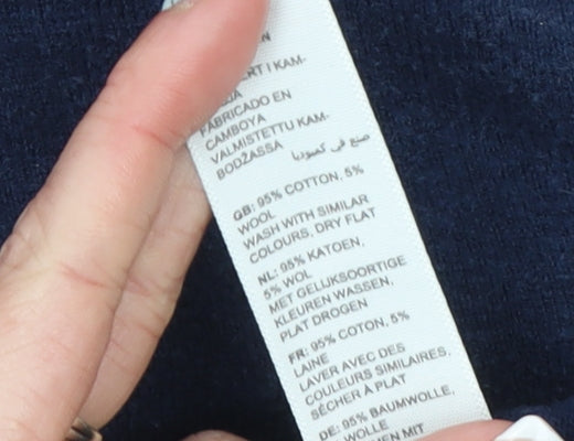 Fat Face Women's Blue 1/2 Zip Cotton Wool Jumper Size S