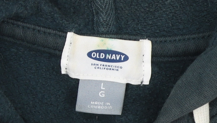 Mens UK Size L Old Navy Green Full Zip Hoodie