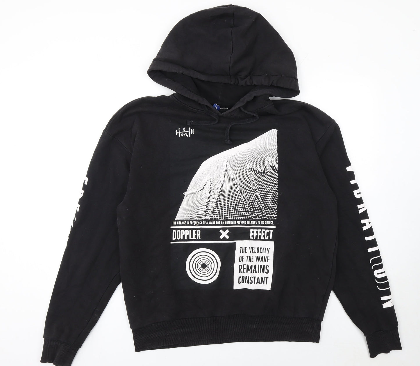 Mens UK Size M H&M Black Pullover Hoodie