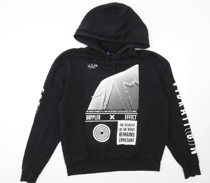 Mens UK Size M H&M Black Pullover Hoodie
