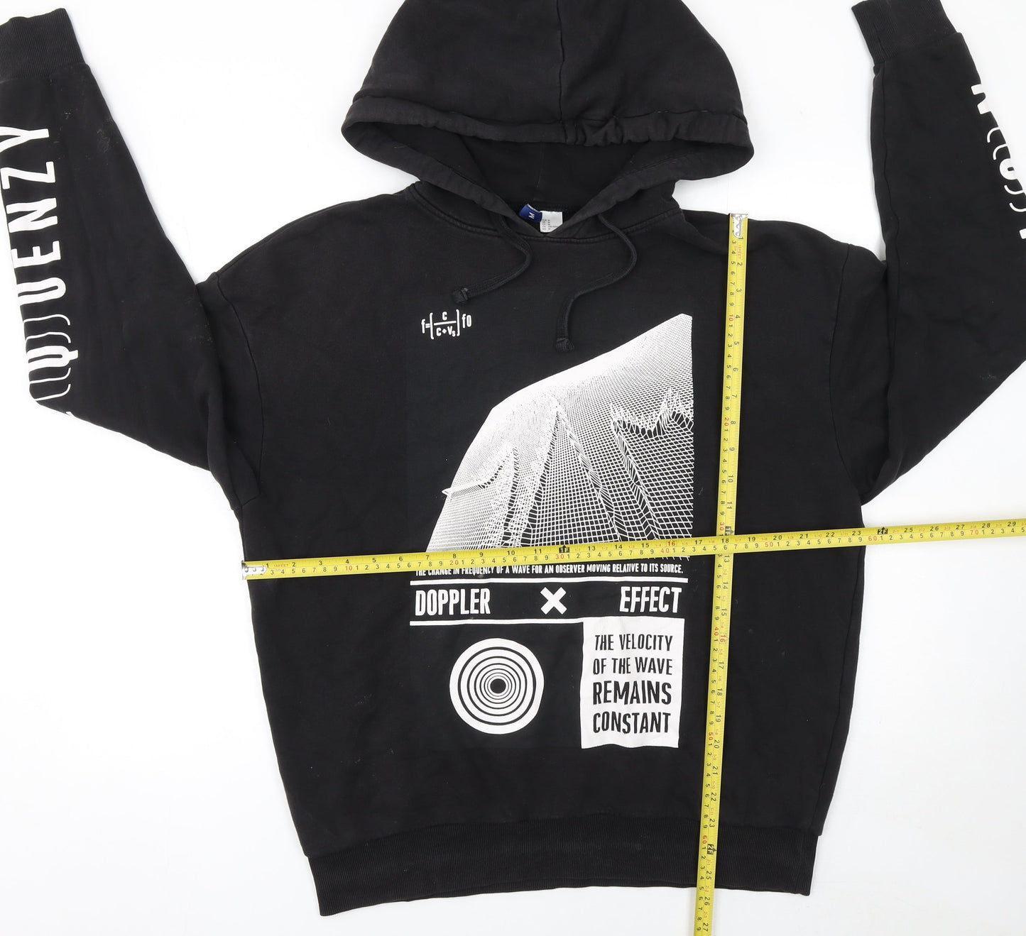 Mens UK Size M H&M Black Pullover Hoodie