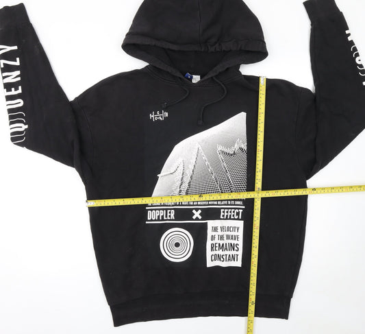Mens UK Size M H&M Black Pullover Hoodie