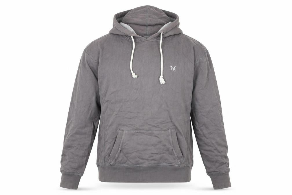 Crew Clothing Men's Grey Small Pullover Cotton Hoodie