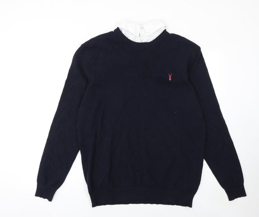 Next Men’s Blue Cotton Crew Neck Jumper 2XL Classic Knit