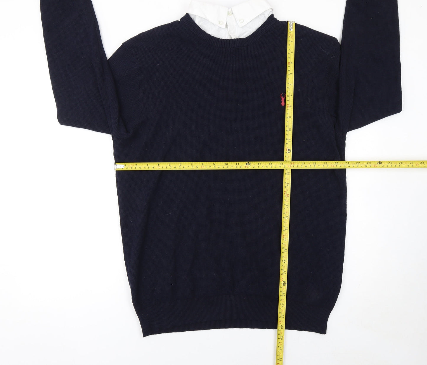 Next Men’s Blue Cotton Crew Neck Jumper 2XL Classic Knit