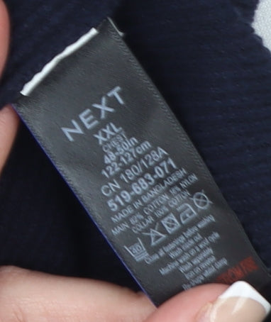 Next Men’s Blue Cotton Crew Neck Jumper 2XL Classic Knit