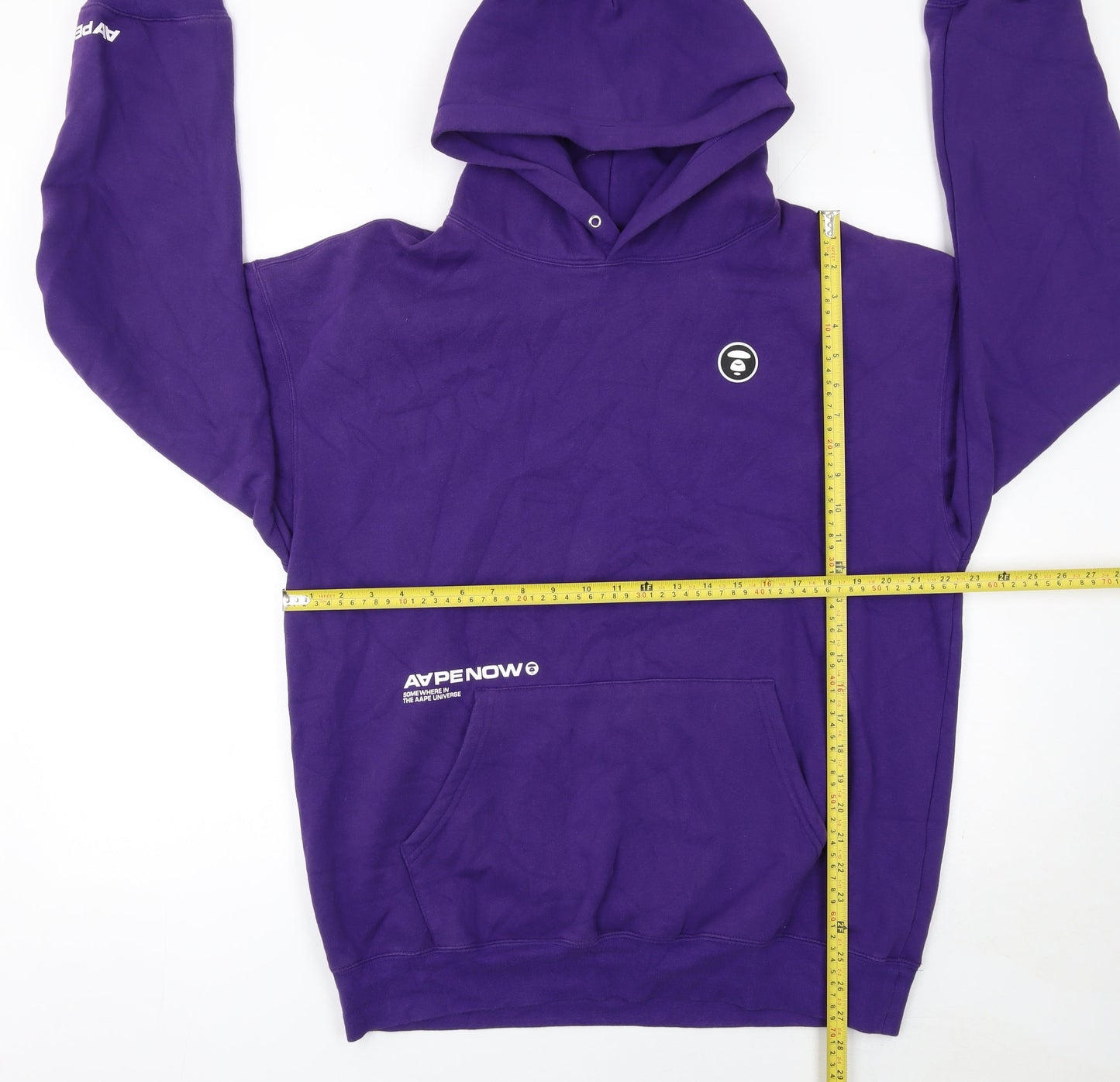 Aape Men's Purple XL Pullover Hoodie Streetwear Graphic Cotton Blend