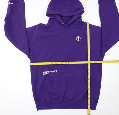 Aape Men's Purple XL Pullover Hoodie Streetwear Graphic Cotton Blend