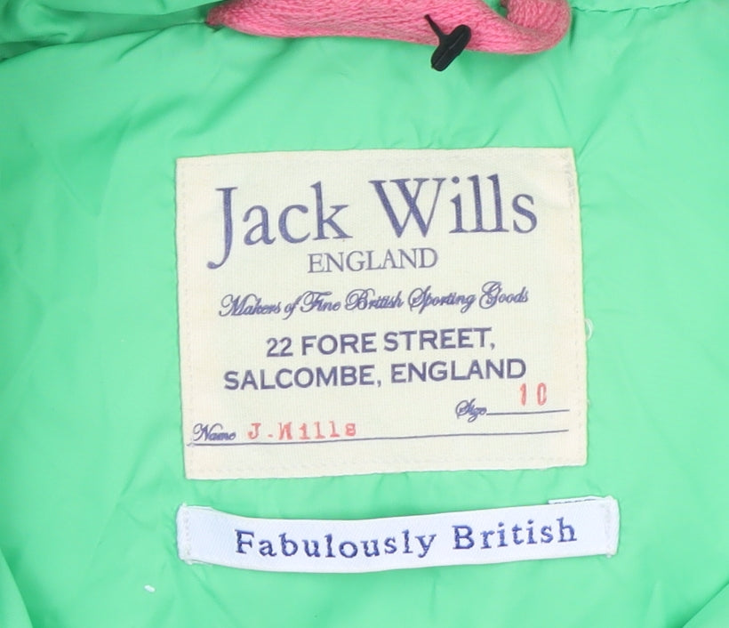 Womens UK Size 10 Jack Wills Green Puffer Jacket