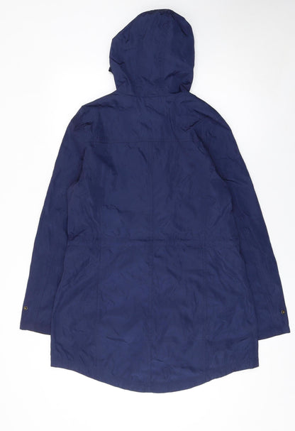 Michael Kors Womens Blue Hooded Parka Coat Size M
