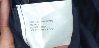 Michael Kors Womens Blue Hooded Parka Coat Size M