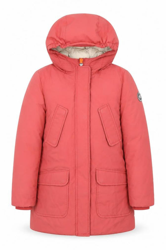 Save The Duck Girls Pink Hooded Parka Coat 10 Years Winter Insulated Jacket