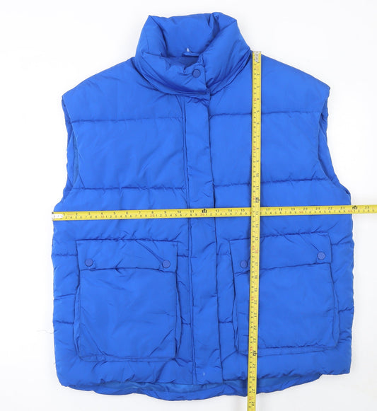 Primark Womens Blue M Puffer Sleeveless Waistcoat