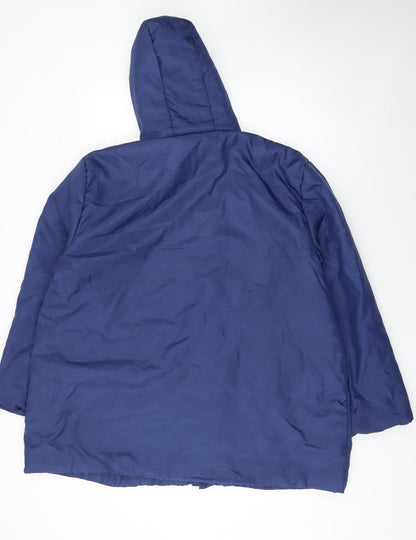 Womens UK Size XL Anne de Lançay Blue Quilted Coat