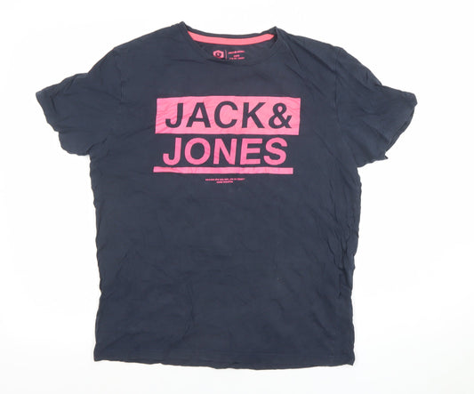 Mens UK Size M JACK & JONES Blue  T-Shirt