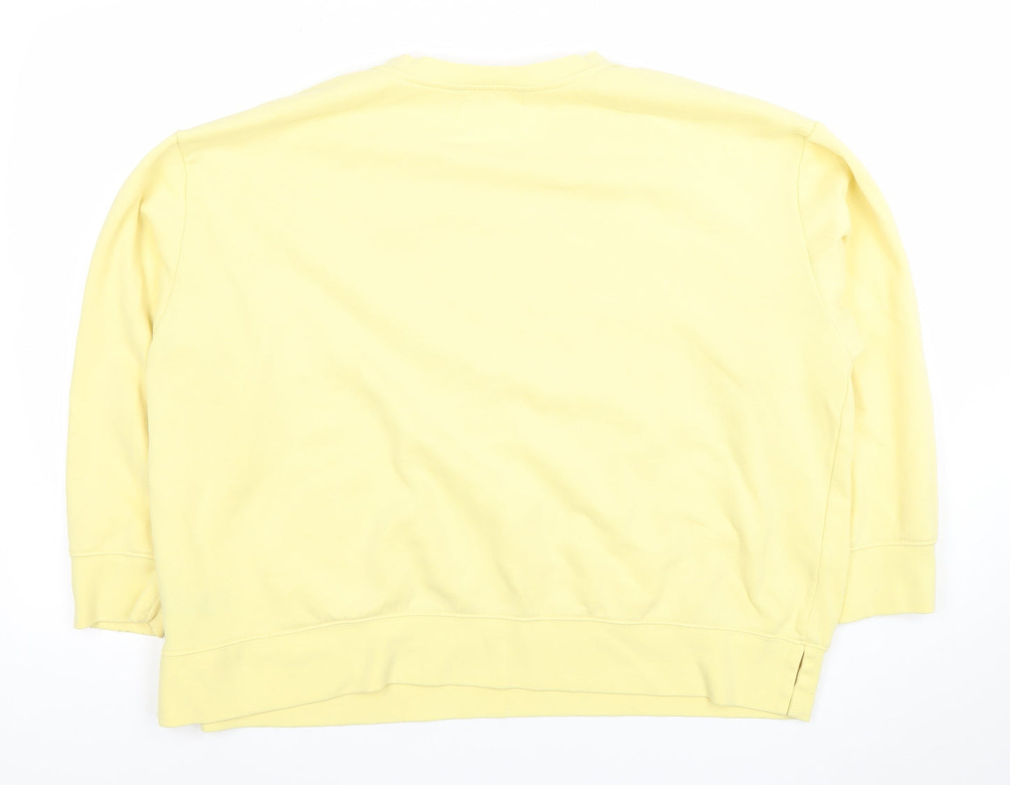Dunnes Women Yellow XL Pullover Sweatshirt Cotton Blend Crew Neck