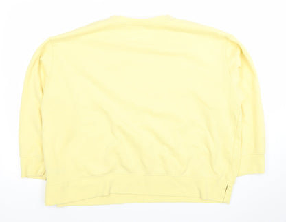 Dunnes Women Yellow XL Pullover Sweatshirt Cotton Blend Crew Neck
