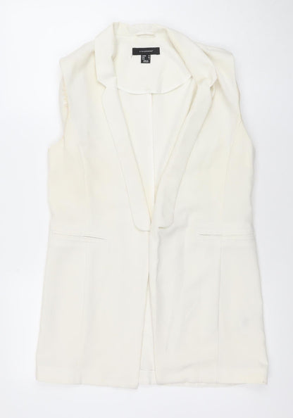 Atmosphere Women's Ivory Size 10 Sleeveless Shawl Lapel Waistcoat