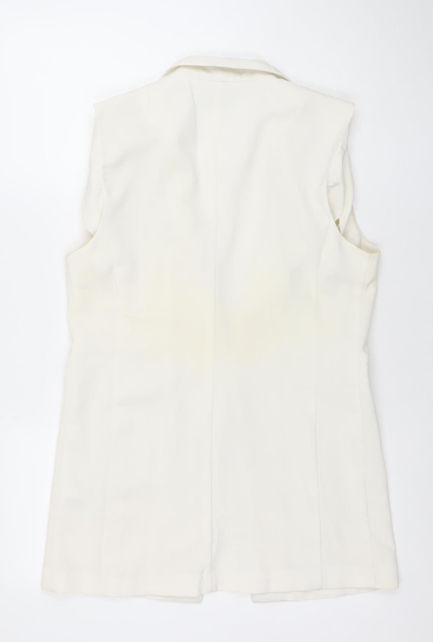 Atmosphere Women's Ivory Size 10 Sleeveless Shawl Lapel Waistcoat