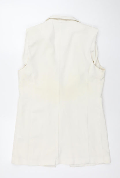 Atmosphere Women's Ivory Size 10 Sleeveless Shawl Lapel Waistcoat