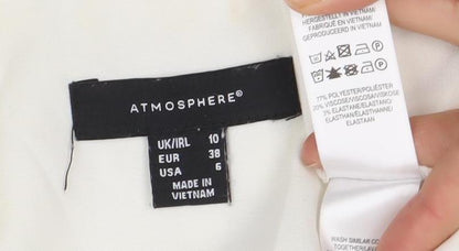 Atmosphere Women's Ivory Size 10 Sleeveless Shawl Lapel Waistcoat