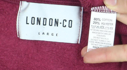 Mens UK Size L LONDON CO Red Pullover Sweatshirt