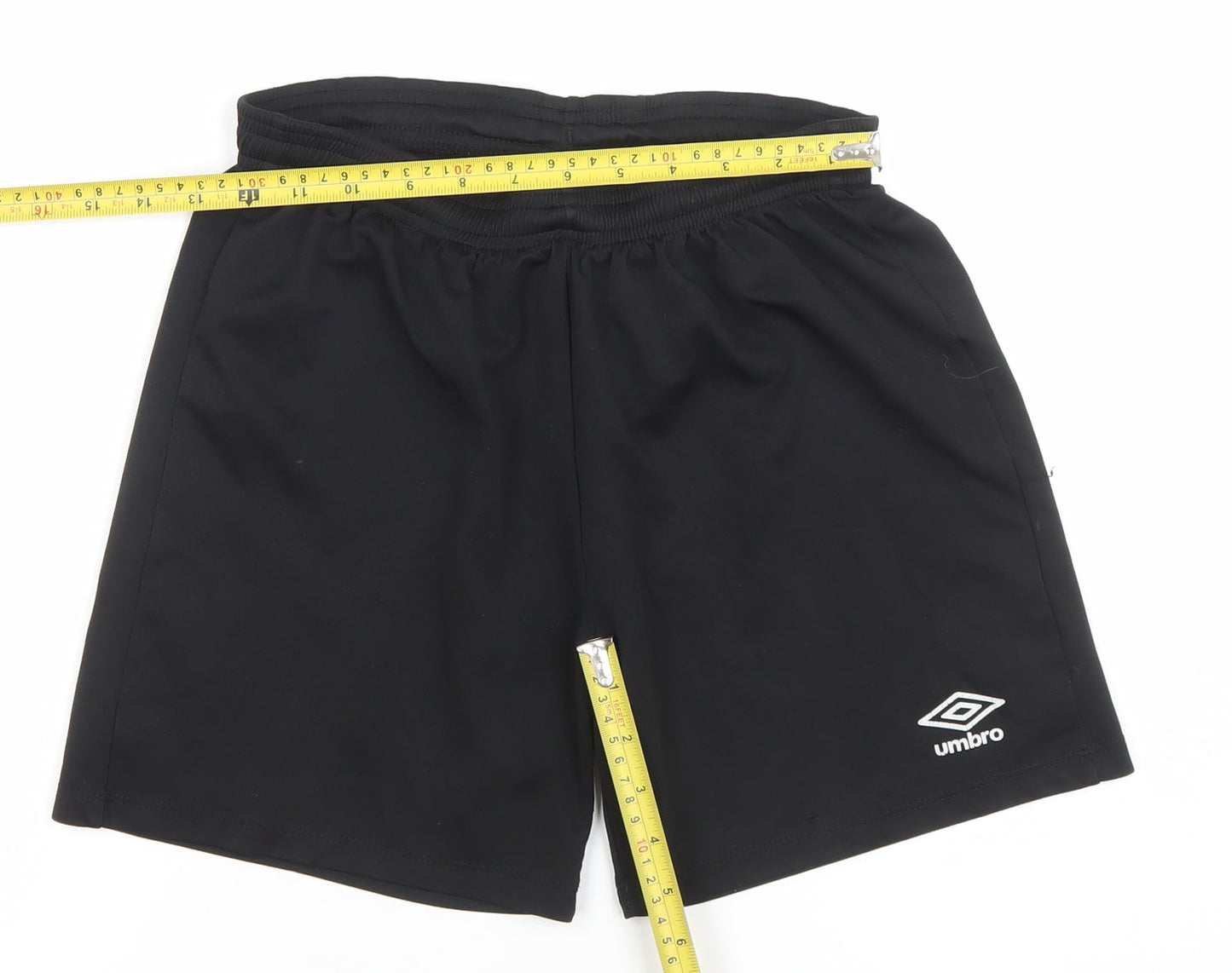Umbro Boys Black 12 Years Athletic Football Shorts 100% Polyester