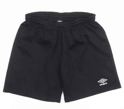Umbro Boys Black 12 Years Athletic Football Shorts 100% Polyester