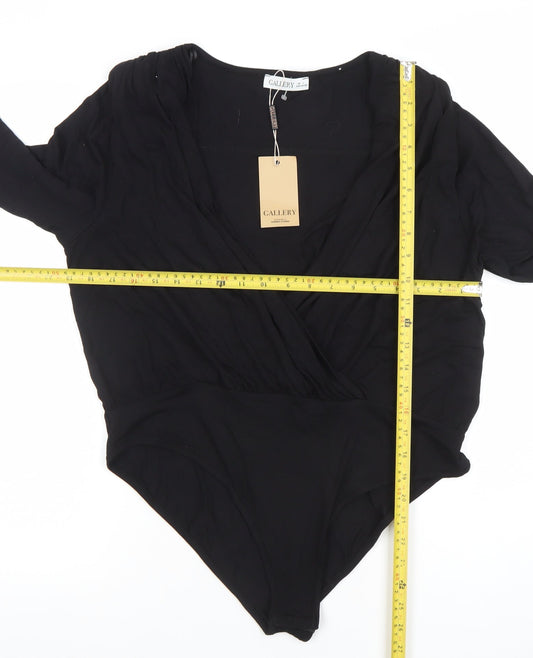 Womens UK Size L Gallery One-Piece Black Bodysuit