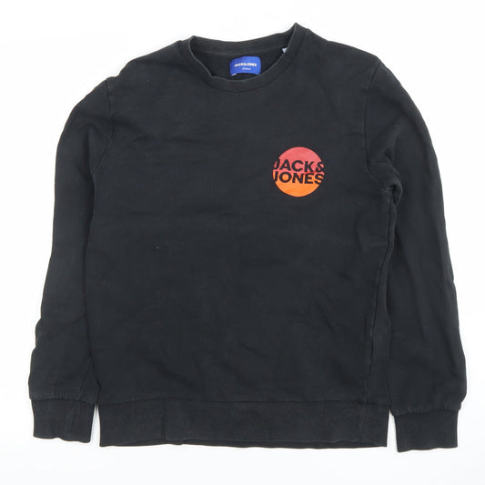 Mens UK Size S JACK & JONES Black Pullover Sweatshirt
