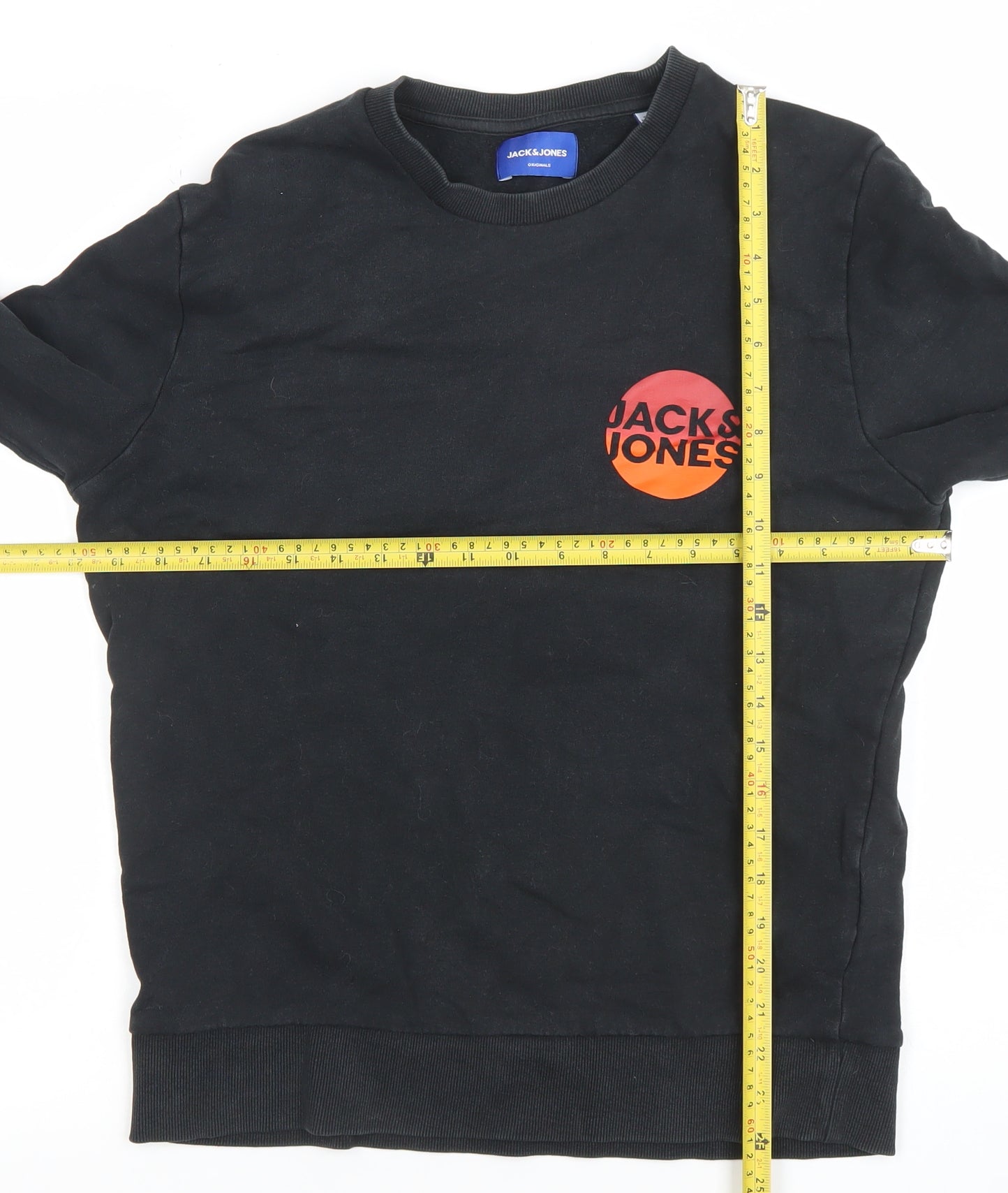 Mens UK Size S JACK & JONES Black Pullover Sweatshirt
