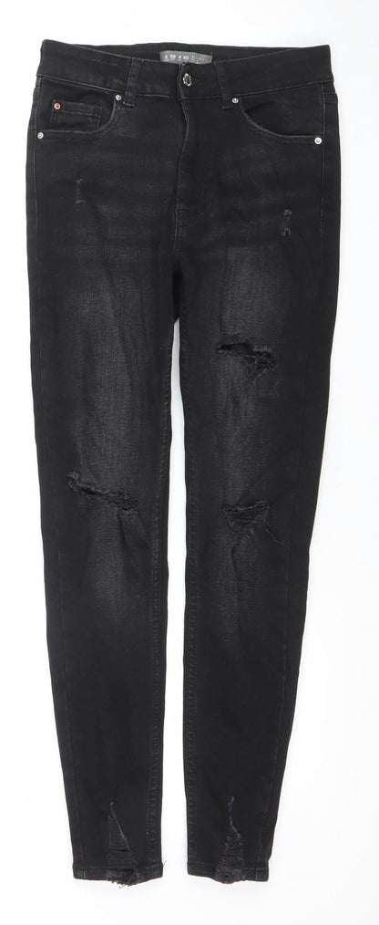 Denim Co Womens Black Skinny Distressed Jeans Size 8
