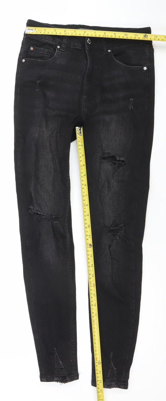 Denim Co Womens Black Skinny Distressed Jeans Size 8