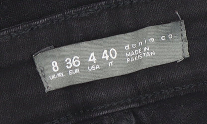 Denim Co Womens Black Skinny Distressed Jeans Size 8