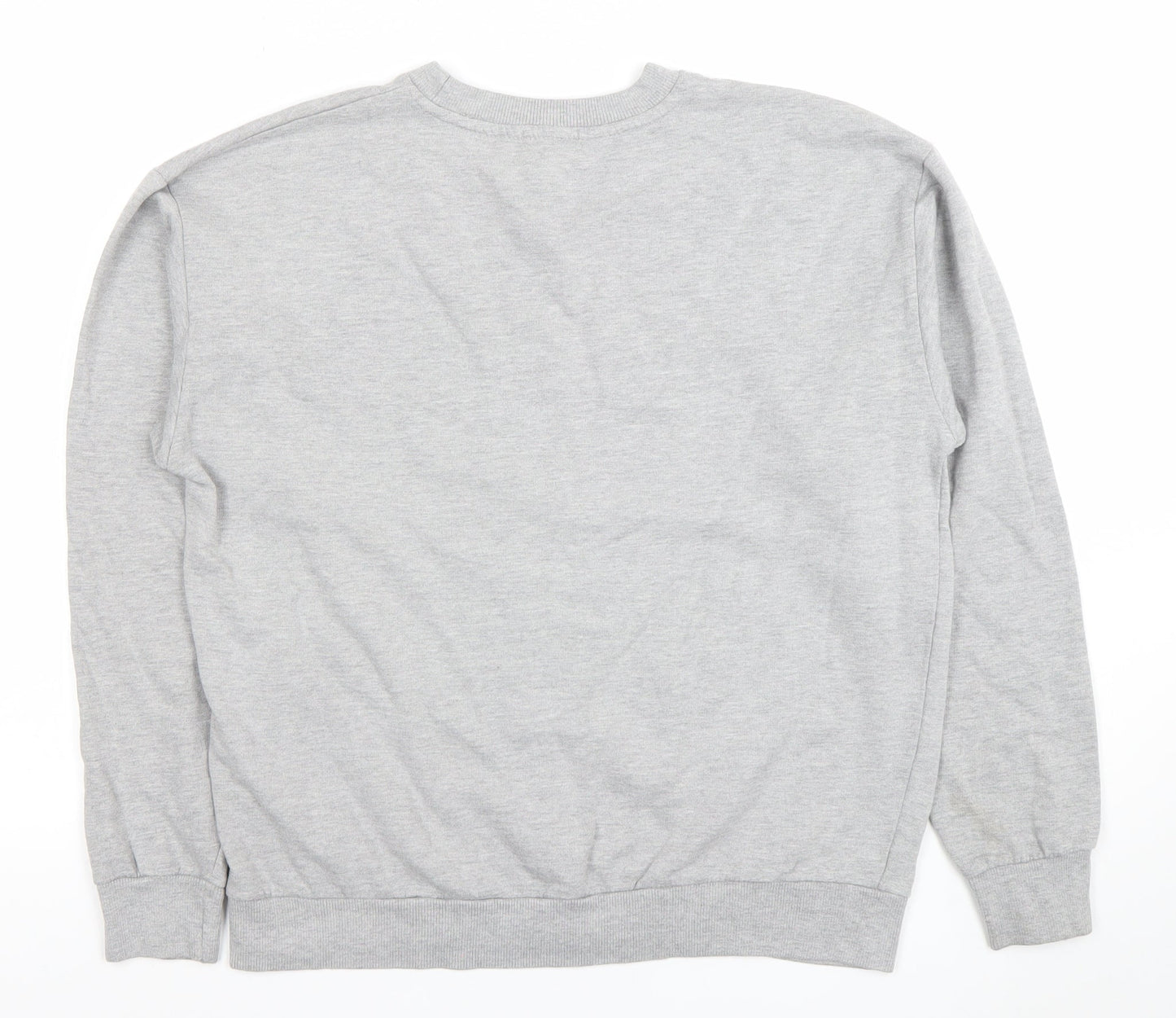 Boohoo Women Grey Self Care Club Sweatshirt L Crew Neck Pullover