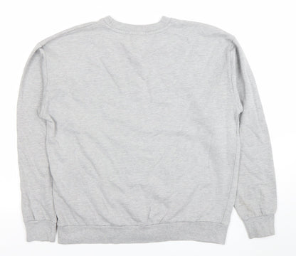 Boohoo Women Grey Self Care Club Sweatshirt L Crew Neck Pullover