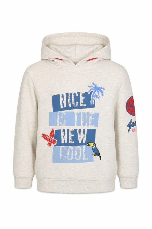 Boys UK Size 7-8 Years Primark Beige Pullover Hoodie