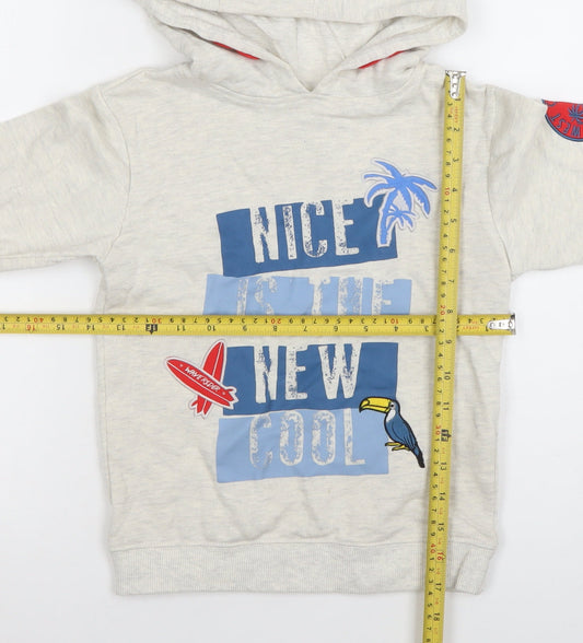 Boys UK Size 7-8 Years Primark Beige Pullover Hoodie