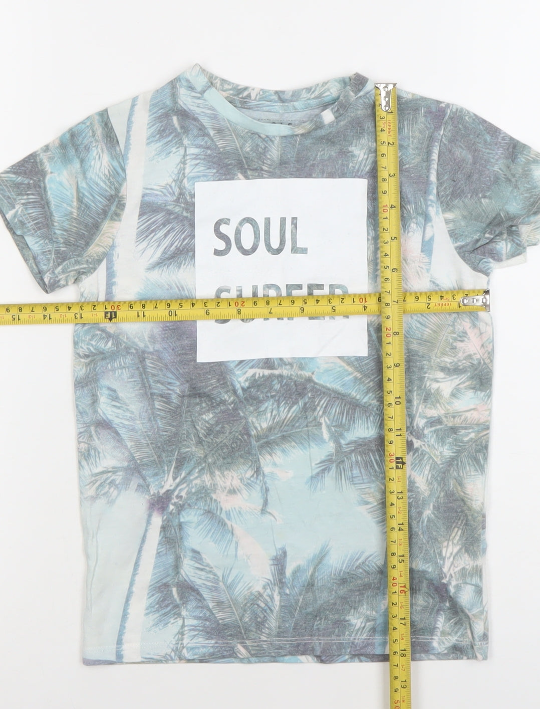 Boys UK Size 7-8 Years Rebel by Primark Blue Basic T-Shirt