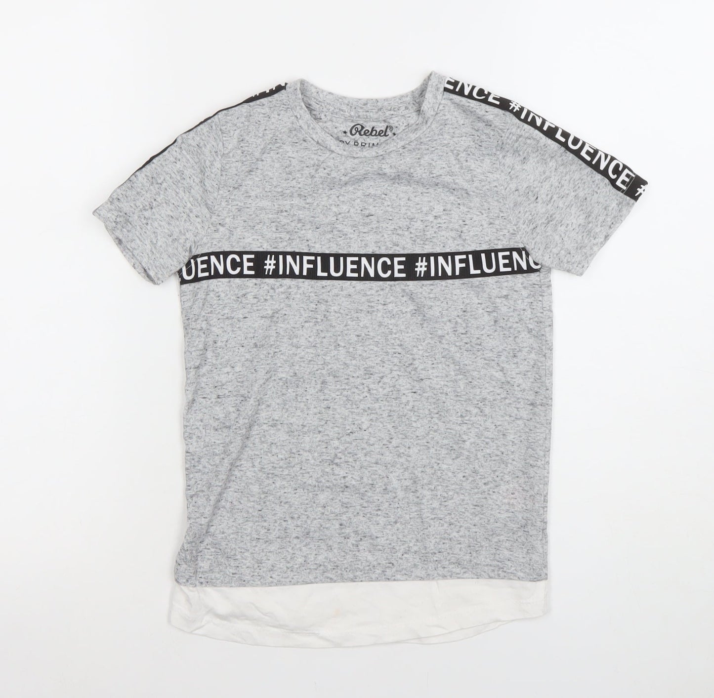 Boys UK Size 7-8 Years Primark Grey Basic T-Shirt