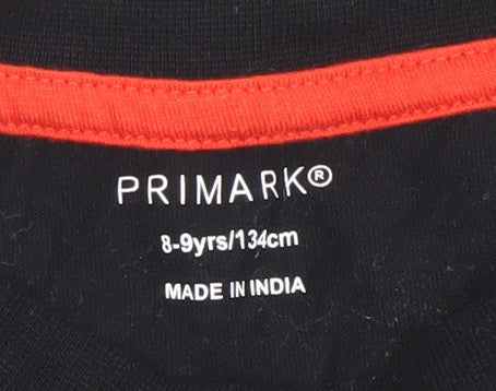 Boys UK Size 8-9 Years Primark Black Basic T-Shirt