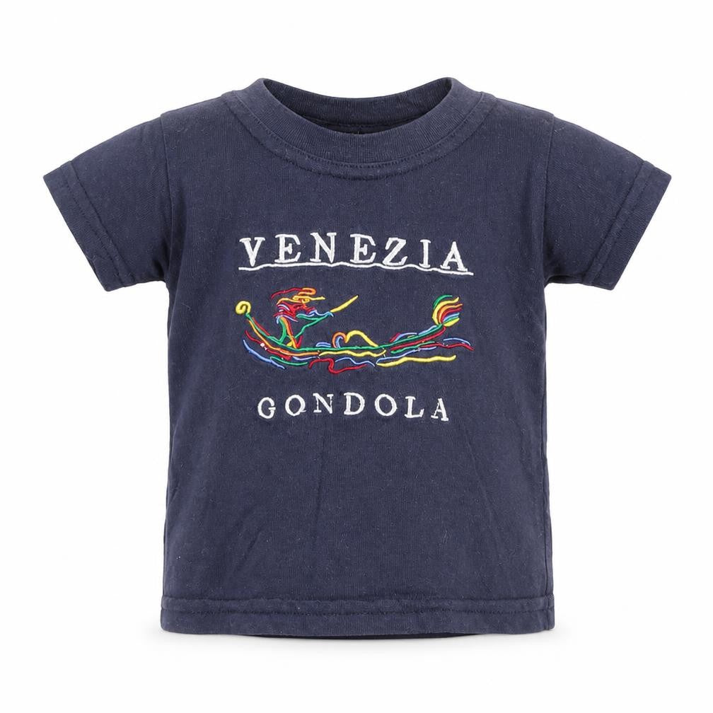Front view of Star Venezia Blue Baby T-Shirt 12 Months Cotton Embroidered Graphic Top