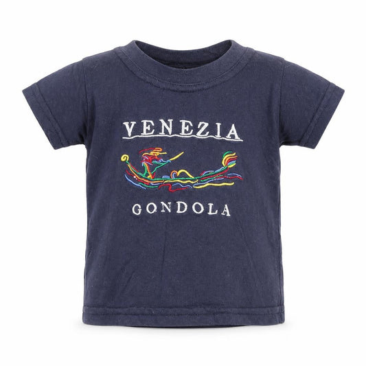 Front view of Star Venezia Blue Baby T-Shirt 12 Months Cotton Embroidered Graphic Top