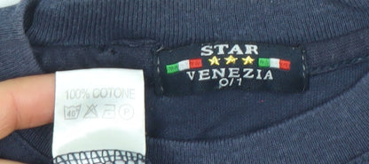 Star Venezia Blue Baby T-Shirt 12 Months Cotton Embroidered Graphic Top