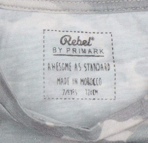 Boys UK Size 7 Years Primark Grey Basic T-Shirt