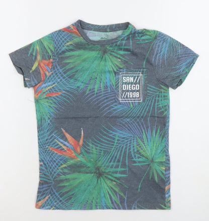 Rebel by Primark Boys Multicoloured Tropical Print T-Shirt 7 Years