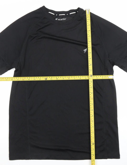 Workout Men's Black L Short Sleeve Active T-Shirt