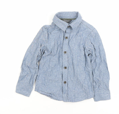 Primark Unisex Baby Blue Cotton Button-Up Long Sleeve Shirt 18-24 Months